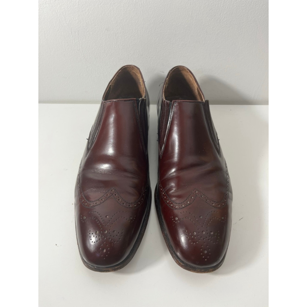 Vintage Dack’s Men’s Shoe Size 11 D Loafer Slip On Burgundy Leather Brogue Dress